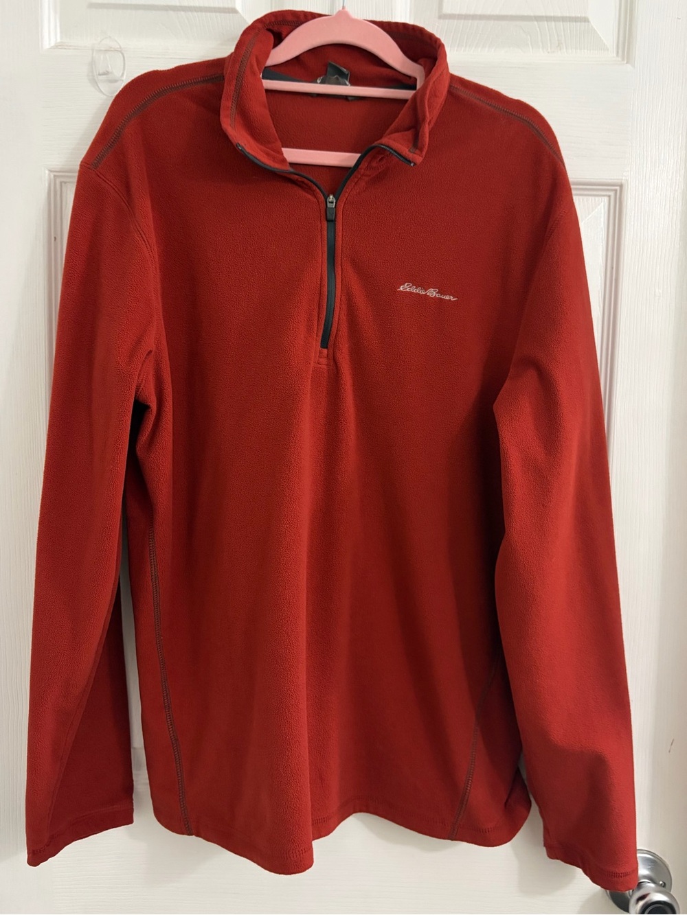 Eddie Bauer Rust Half-Zip Fleece Pullover. Size medium
